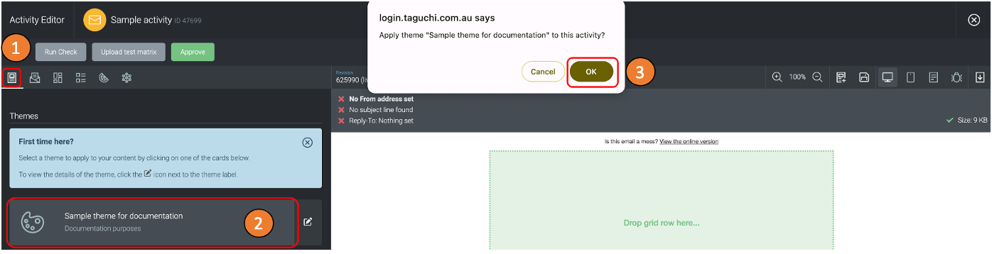 Selecting a theme