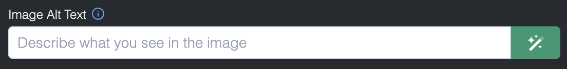 AI button on Image Alt Text field