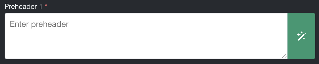 AI button on Preheader field