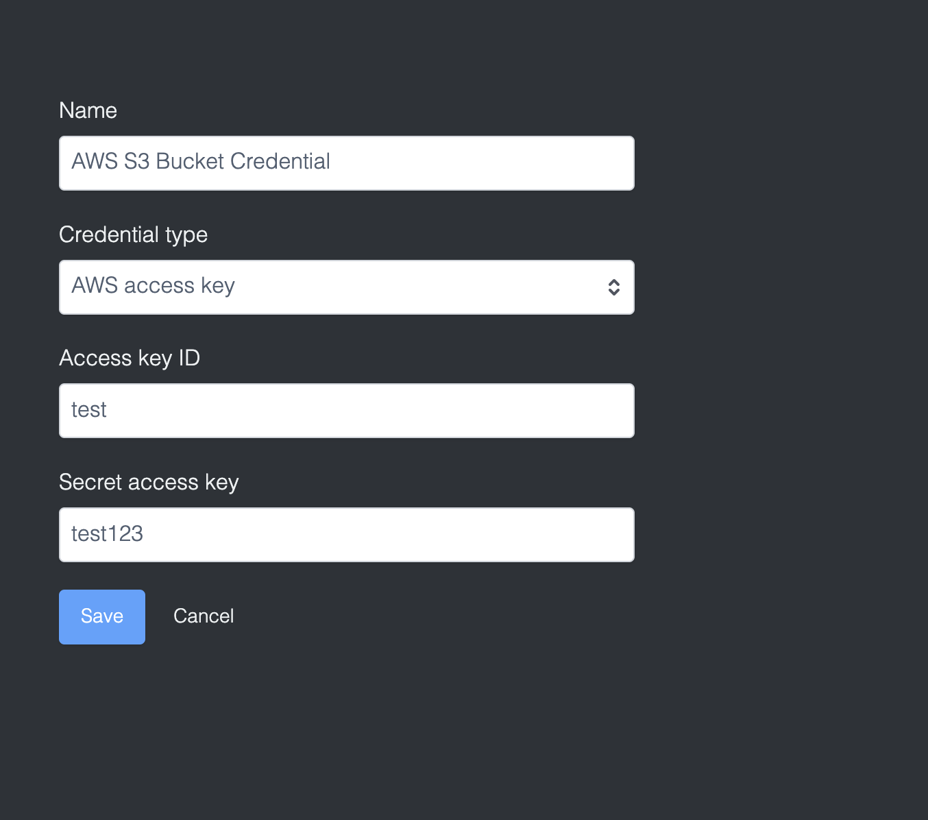 set up s3 credentials