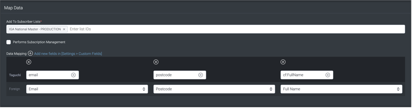 Formstack Integration - Taguchi Support
