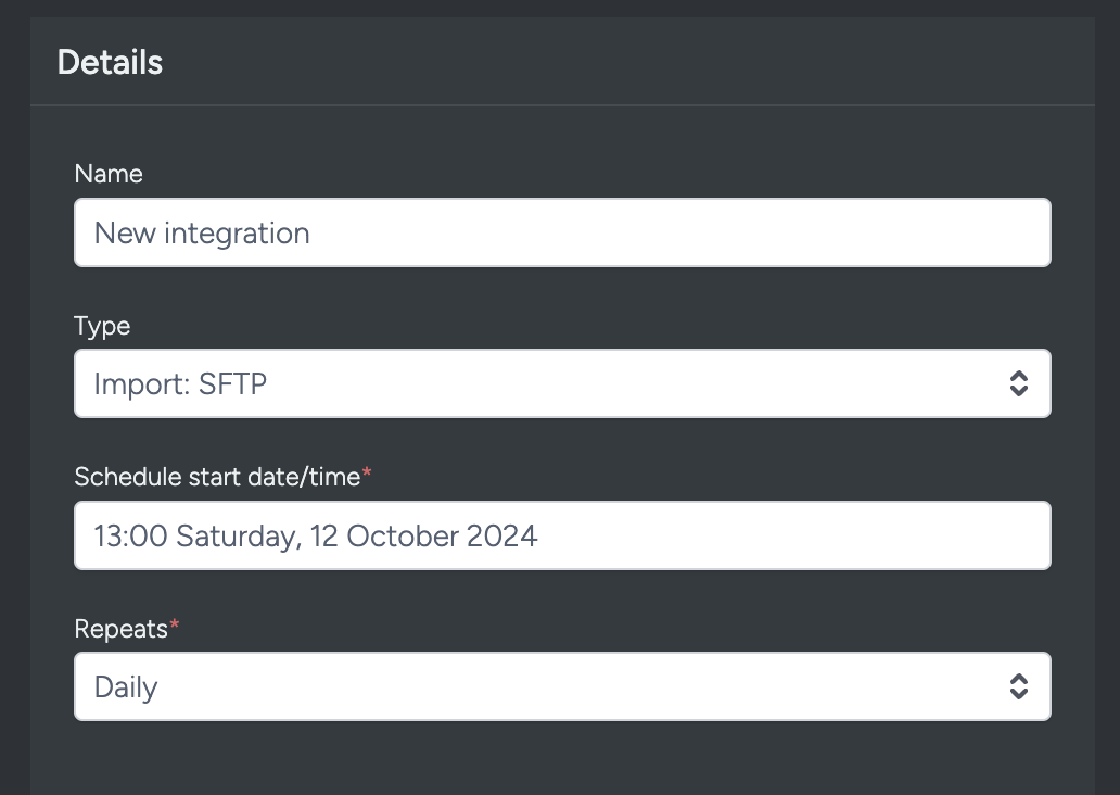 Sftp Import Integration - Taguchi Support