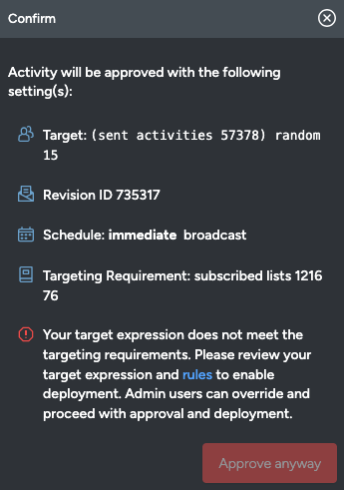 Approval Button Disabled