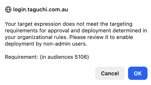 Rule Violation Pop-Up Notification