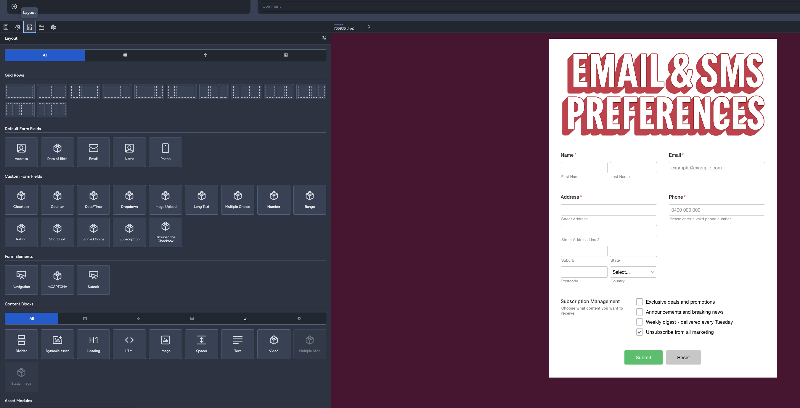 Webfrom_layout