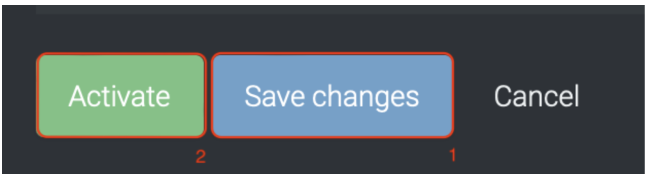 Activate and Save Changes