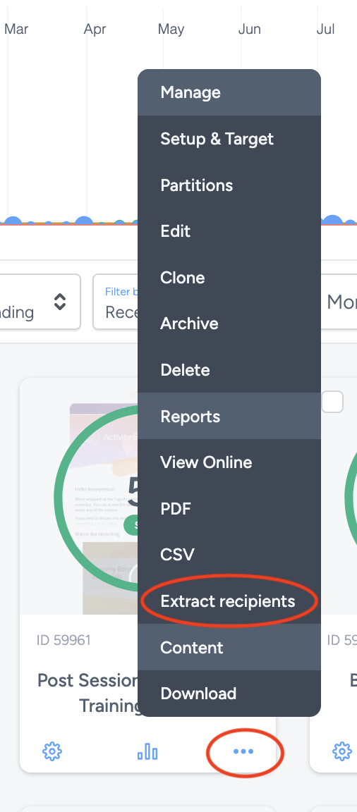 Actvitiy card options