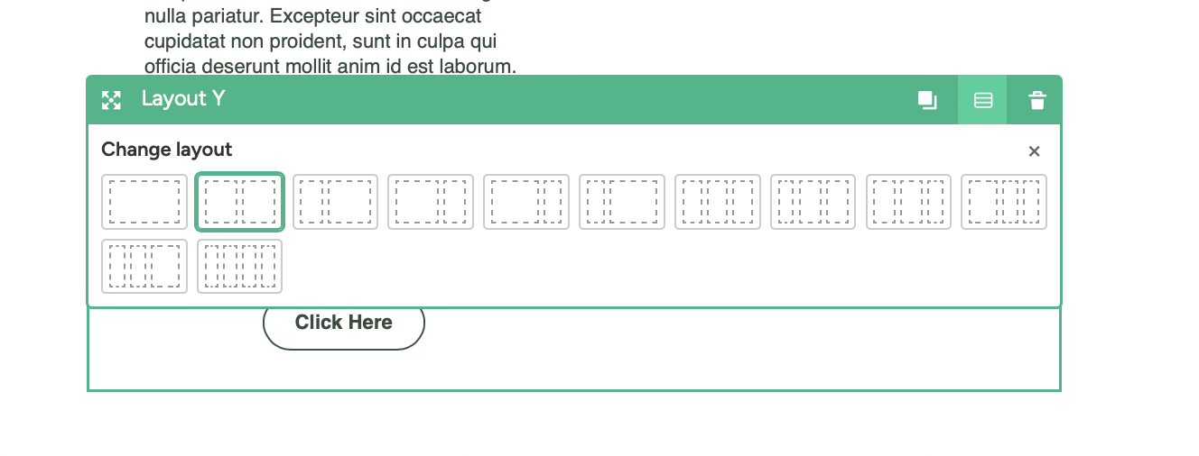 Inline change layout picker