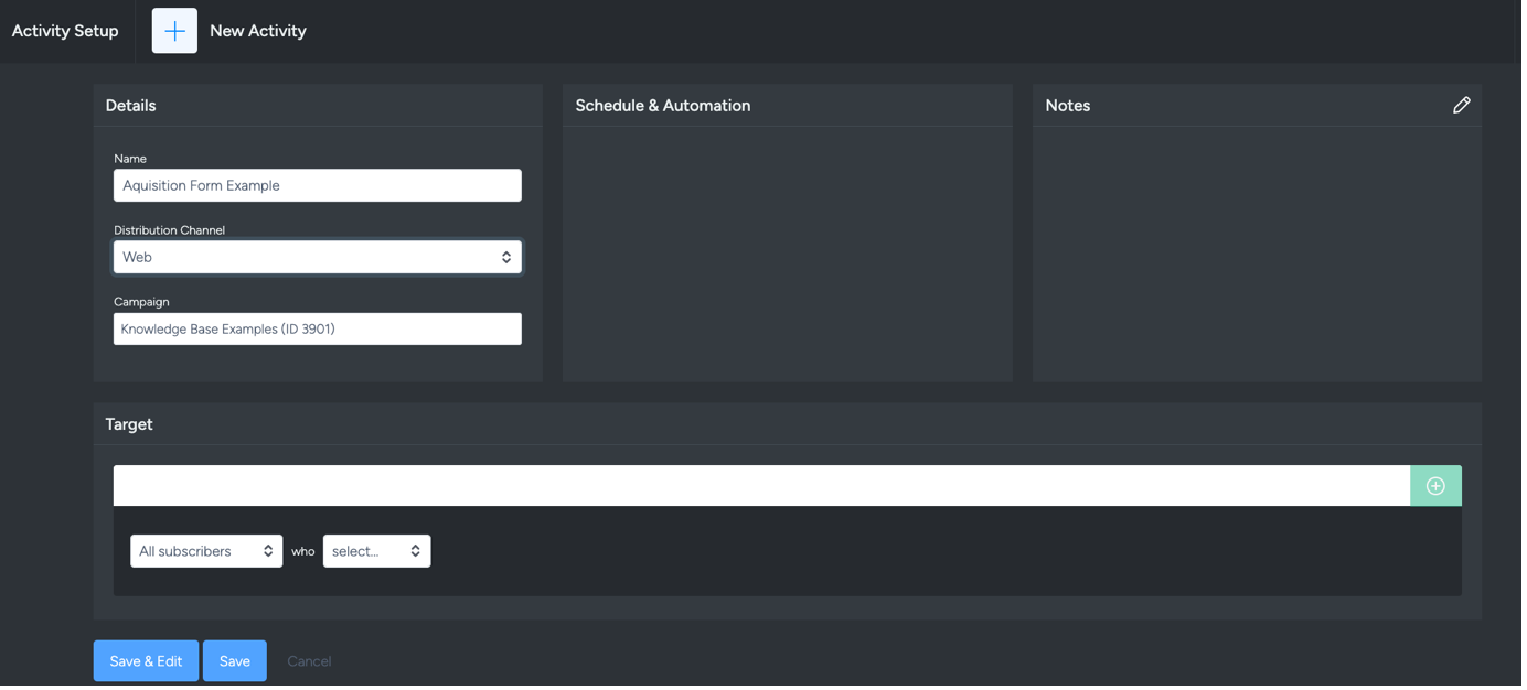 Activity Setup