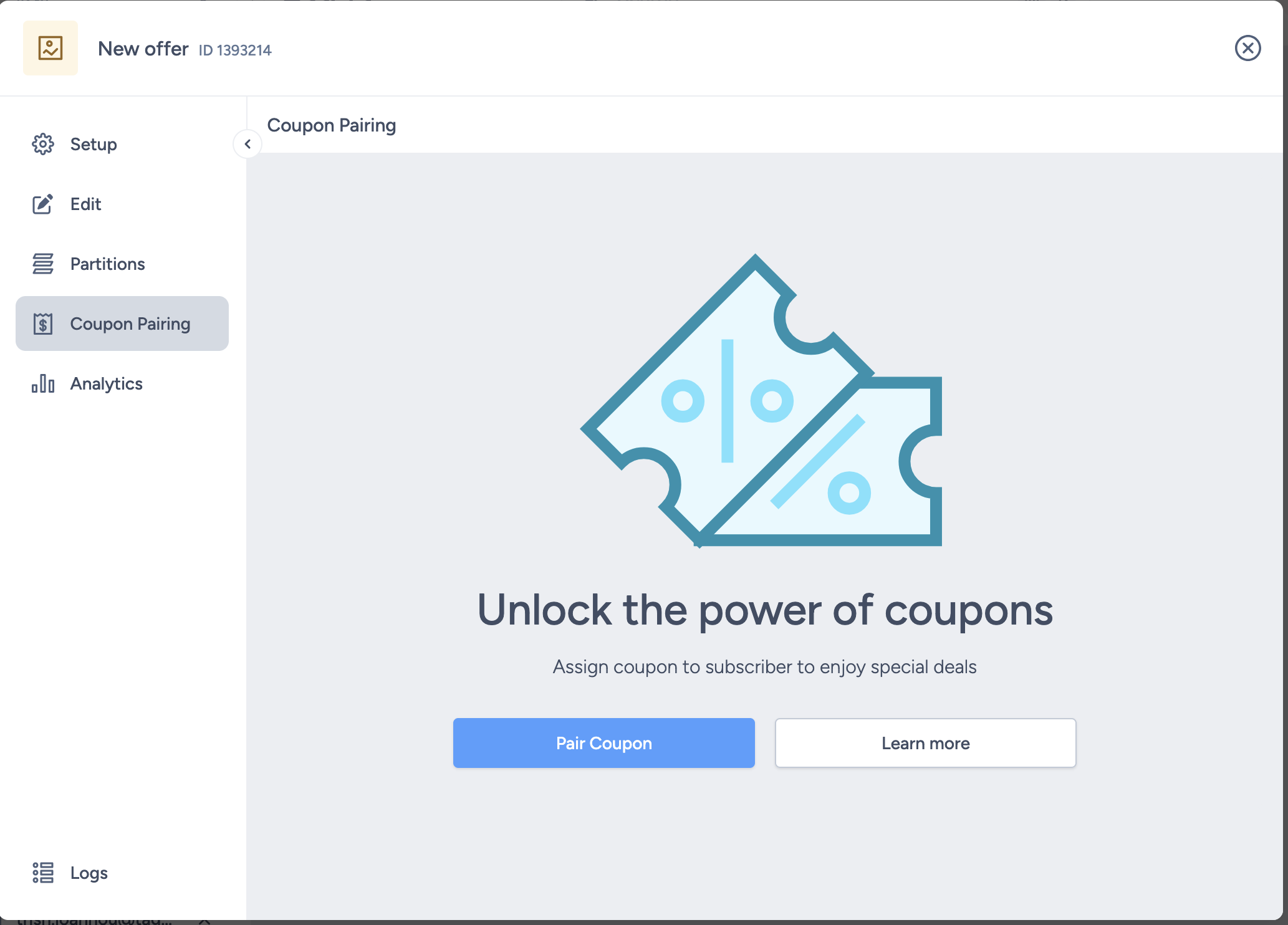 Asset coupon pairing