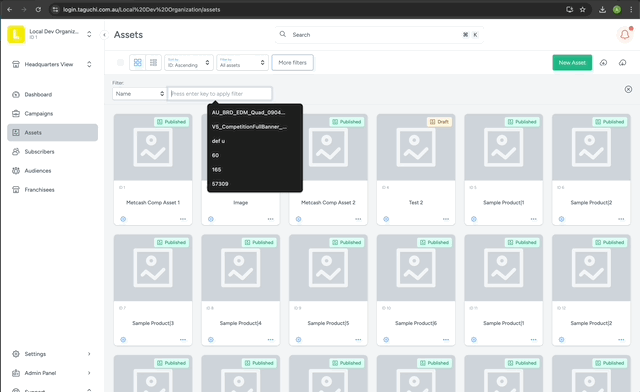 AssetSetupSortFilter