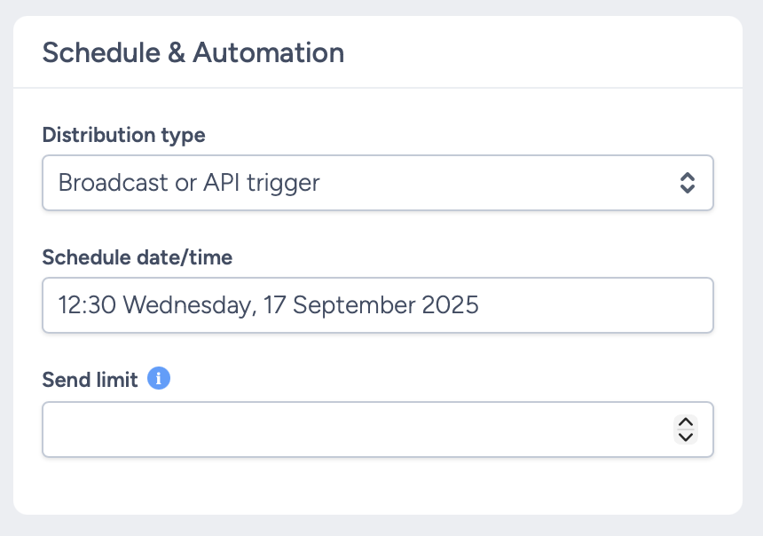 Broadcast or API Trigger Setting