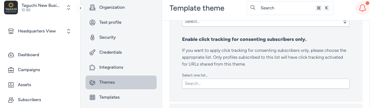 Click tracking for consenting subscribers