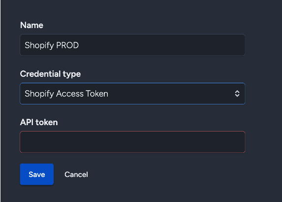 Credentials setup