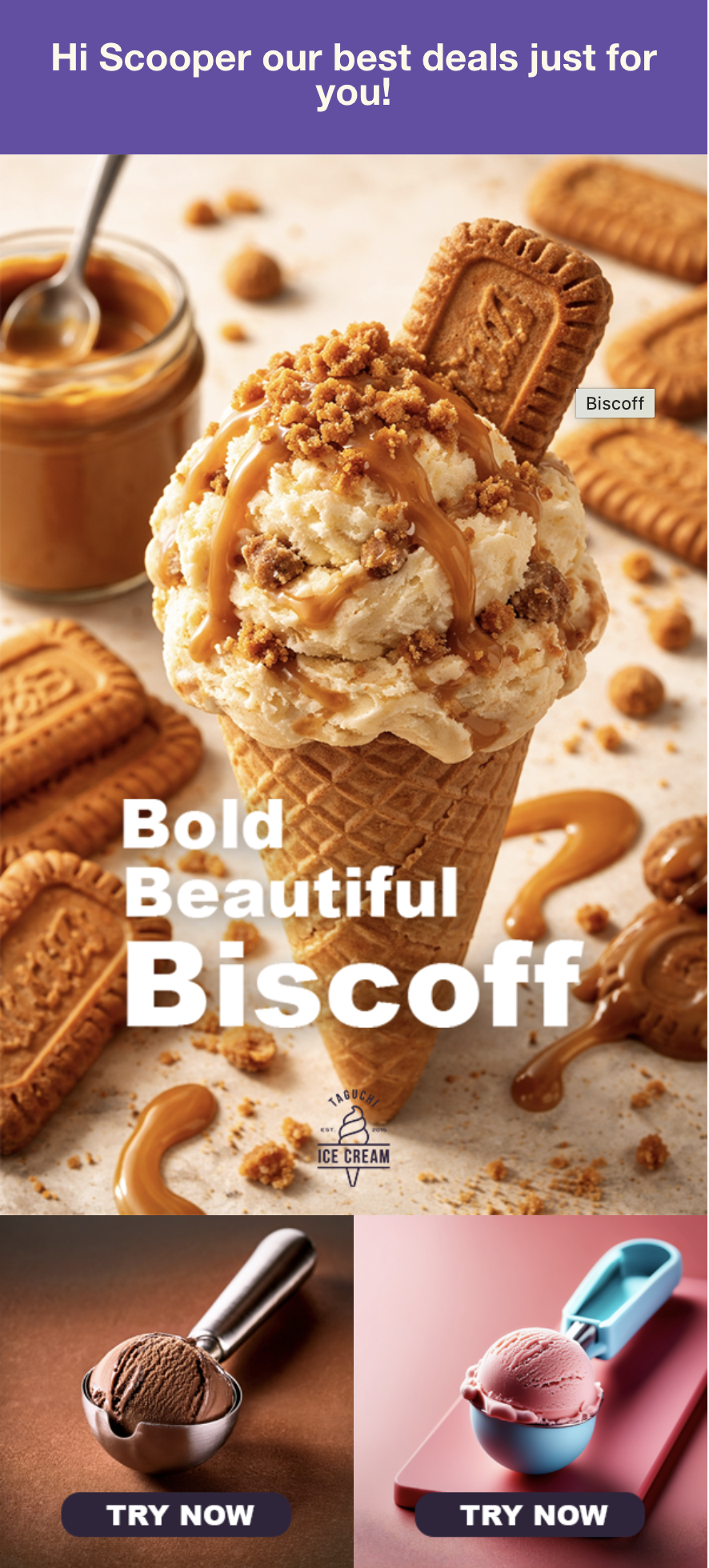 Personalised landing page