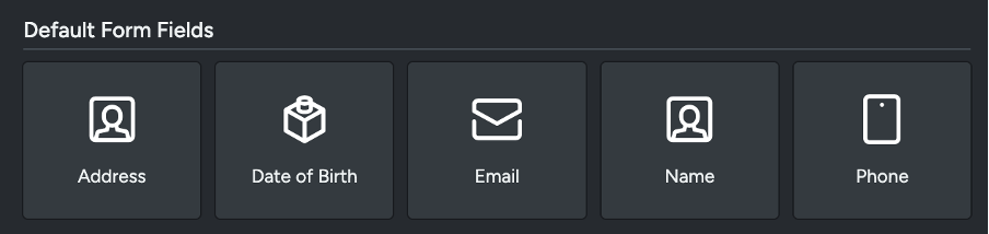 Default Form Fields