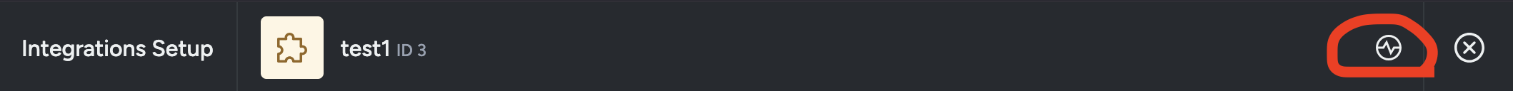 integration status in header