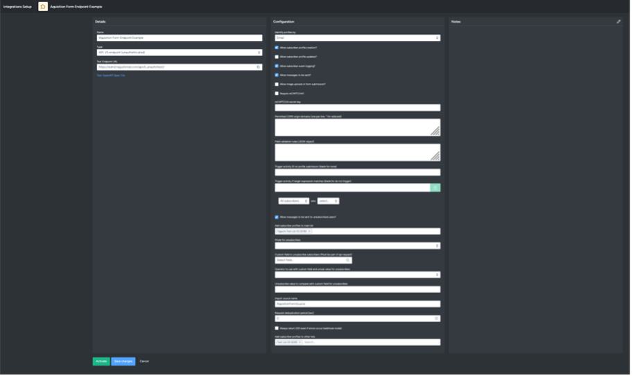 Integration Setup