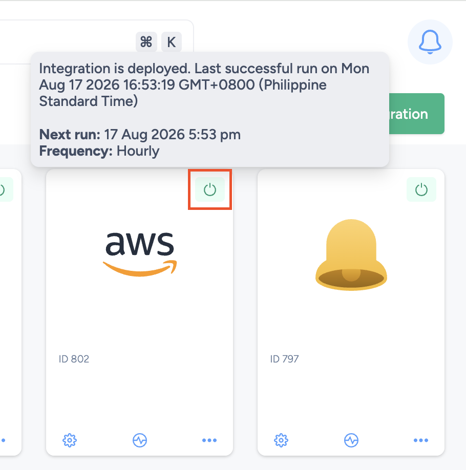 Integration Status Icon