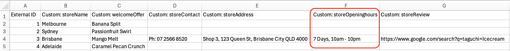 opening hours