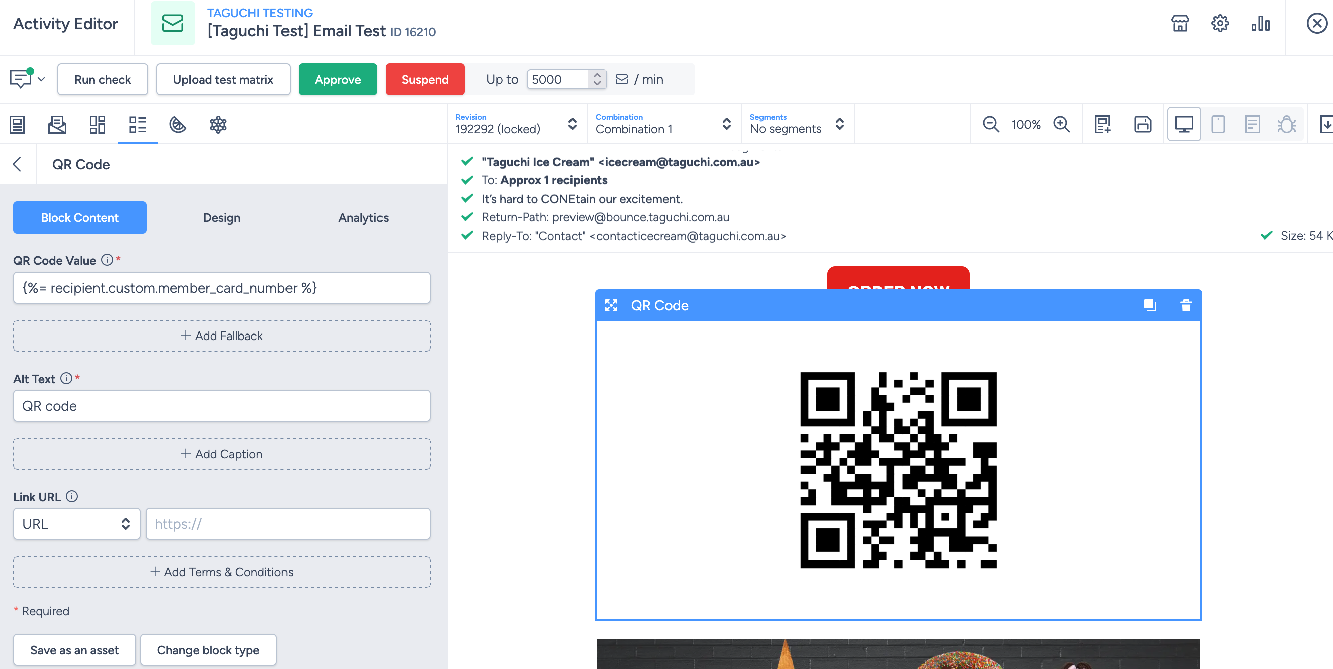 Personalised QR code block