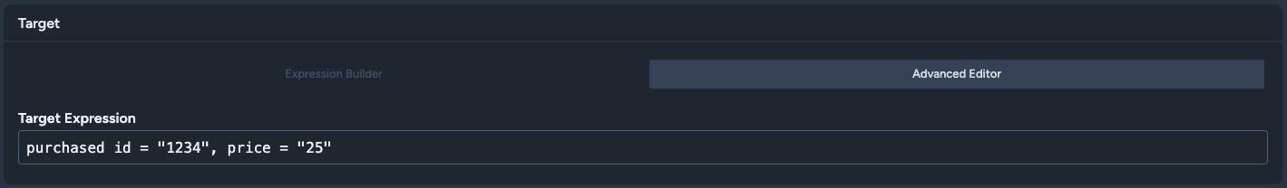 Purchase targeting in V5(advanced filter)