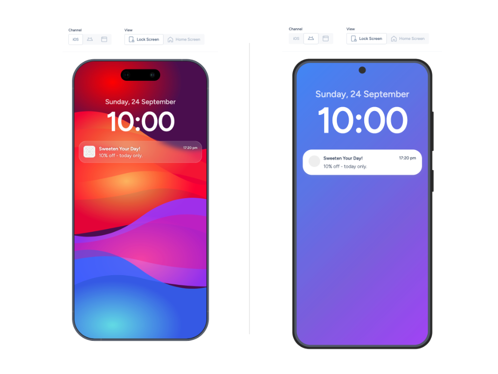 Push Notification Activity Preview