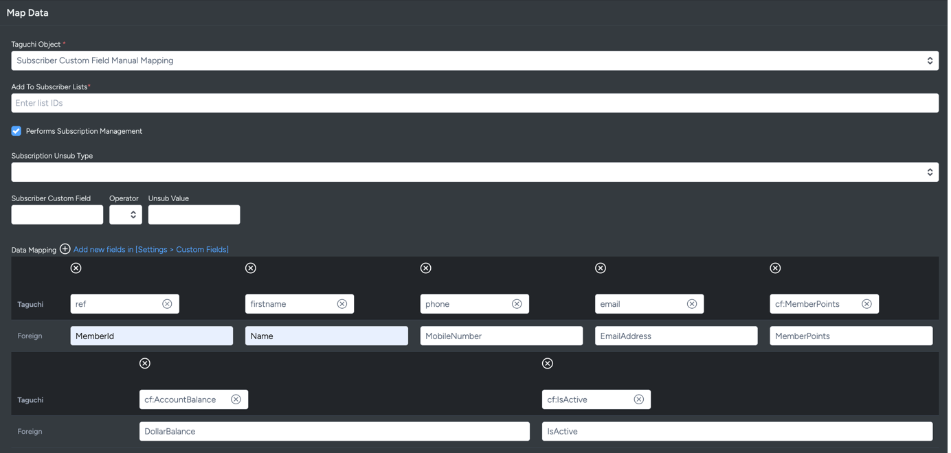 Subscriber Custom Field