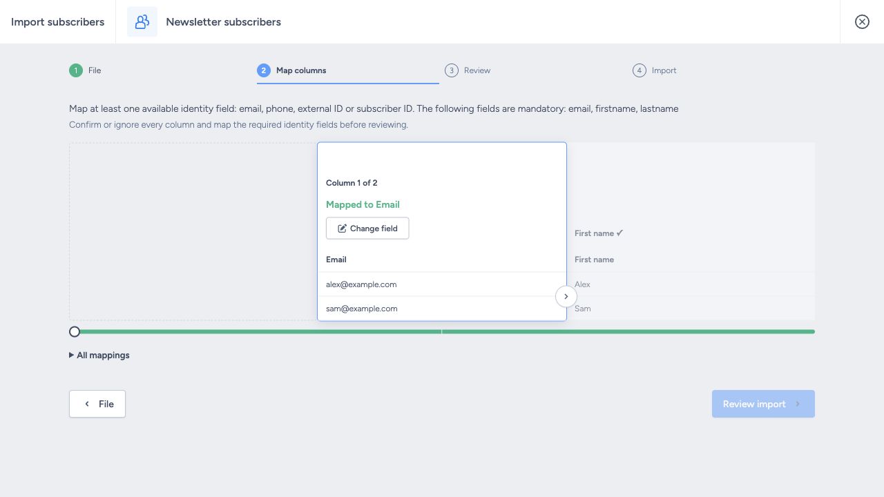 Mapping step with the required Last name mapping missing