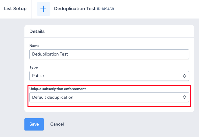 Unique subscription enforcement dropdown