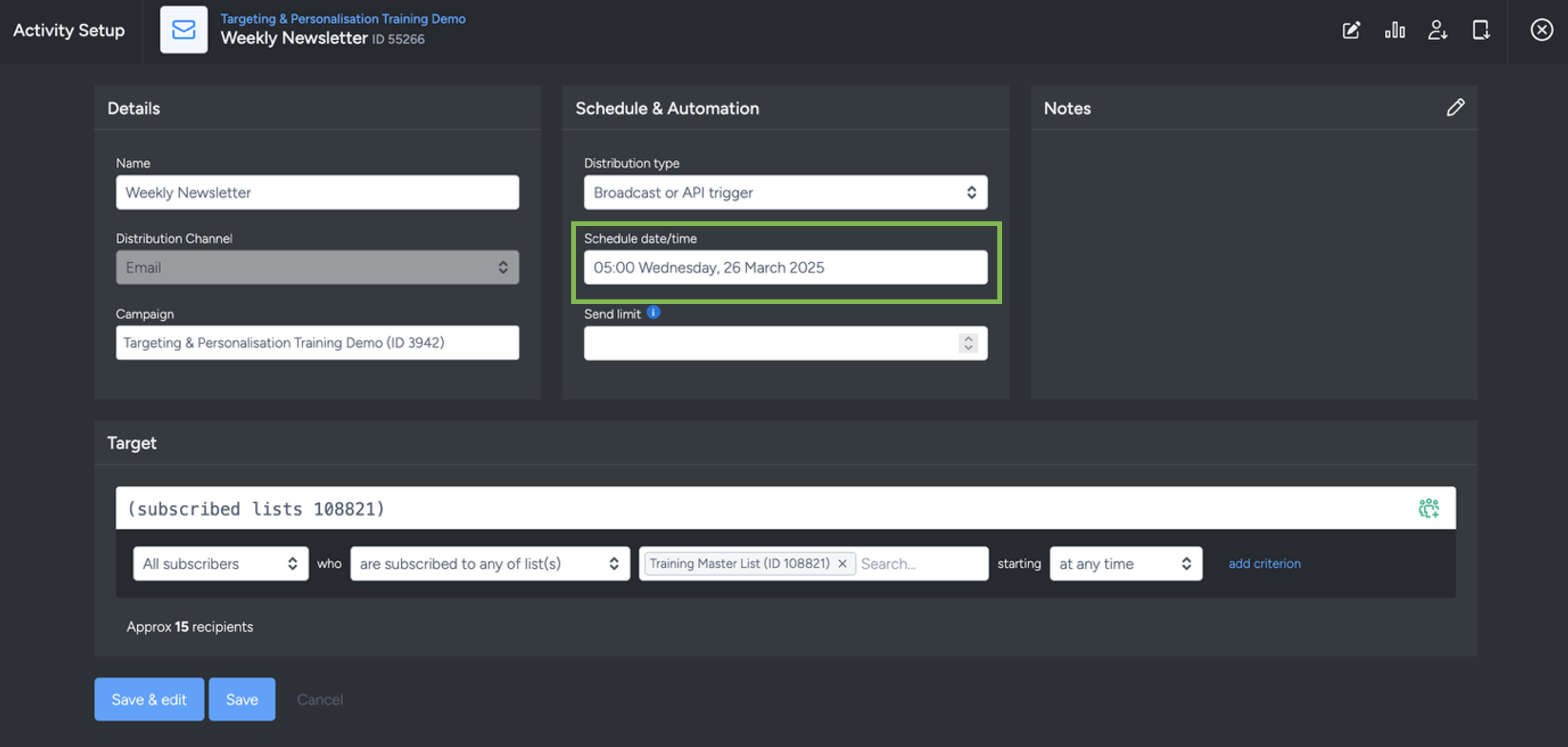 Set Activity Start Time