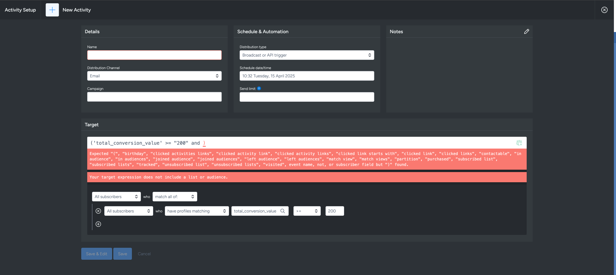 Second Condition Lifetime Value