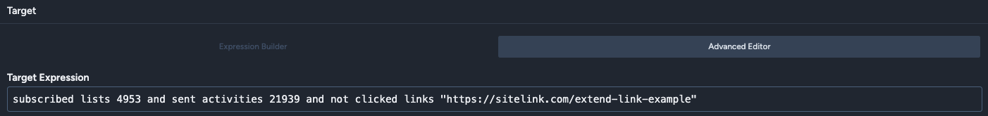subscriber did not click url link(advanced filter)