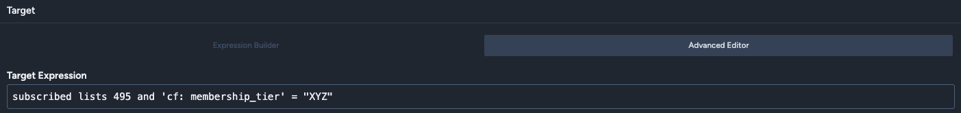 subscriber based on a membership tier field(advanced filter)
