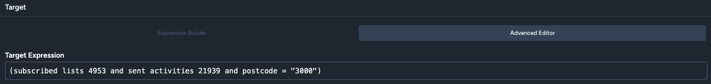 subscriber based on a postcode(advanced filter)