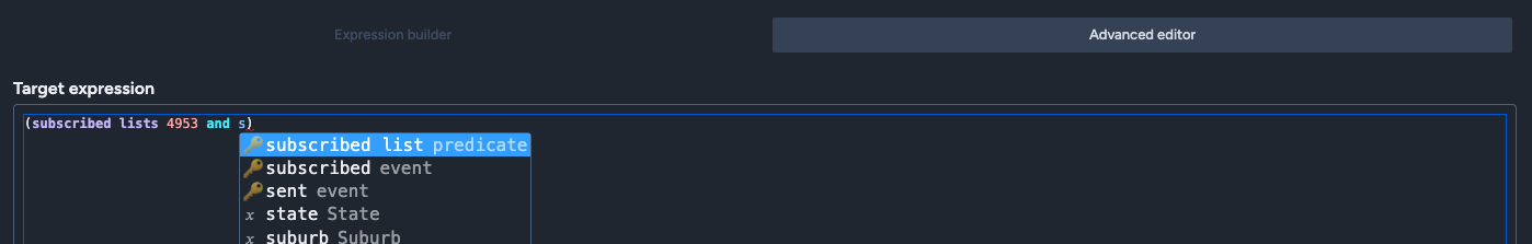 advanced filter prefix autocomplete