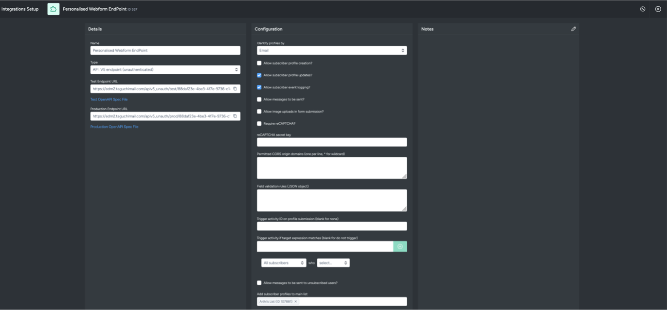 Webform Endpoint